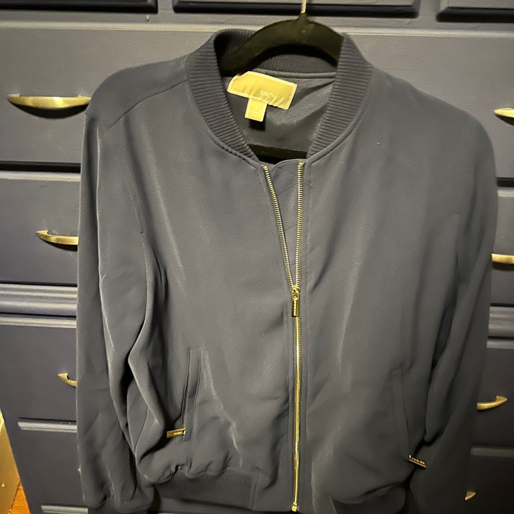 Michael Kors Midnight Blue Bomber Jacket
